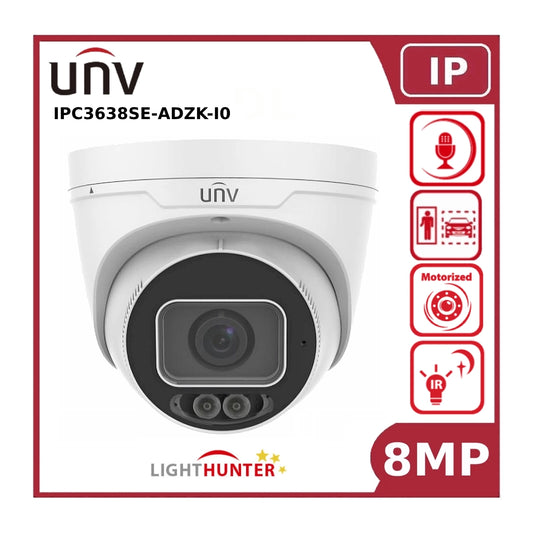 UNV 8MP IPC3638SE-ADZK-I0 LightHunter 2.8~12MM Fixed Lens IP Turret CCTV Camera Varifocal Motorized Zoom