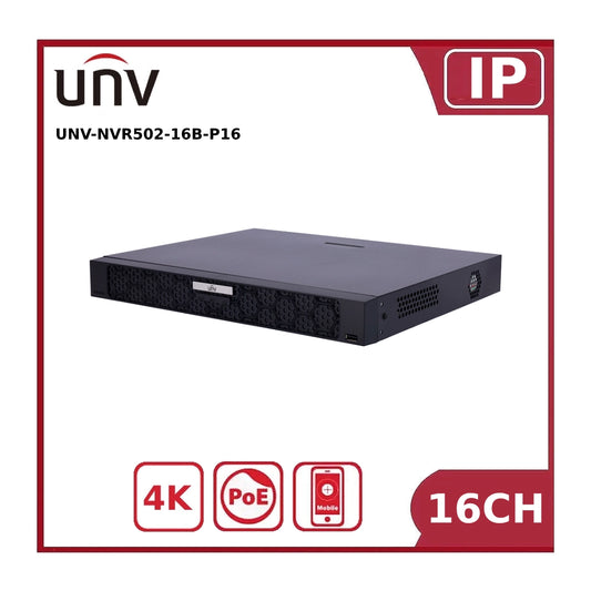 Uniview UNV-NVR502-16B-P16  16 Channel 16MP Network Video Recorder POE NVR