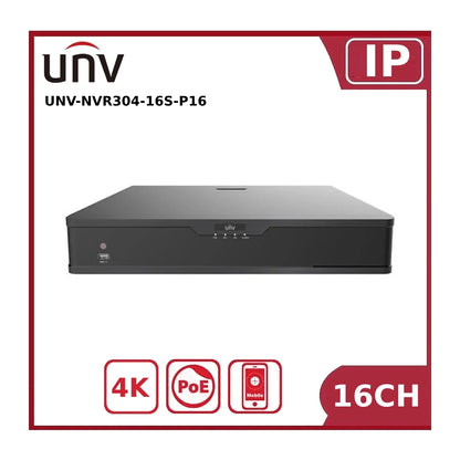 Uniview 4K UNV-NVR304-16S-P16 16 Channel AI Network Video Recorder POE NVR