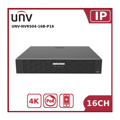 Uniview 16 Channel 16MP Network Video Recorder UNV-NVR504-16B-P16 POE NVR