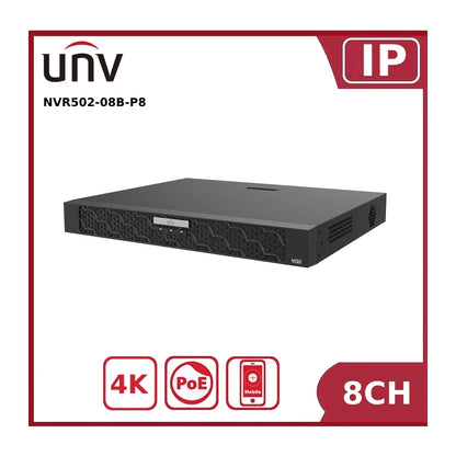 Uniview NVR502-08B-P8 16MP 8 Channel AI Network Video Recorder POE NVR