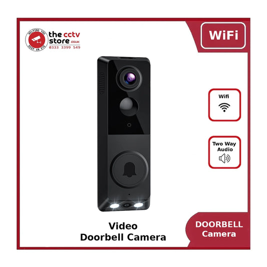 Video Doorbell Camera, Wireless Indoor/Outdoor Surveillance Cam, AI Human Detection, Live View, Included Chime, 2-Way Audio, Night Vision, 2.4G WiFi, Cloud Storage