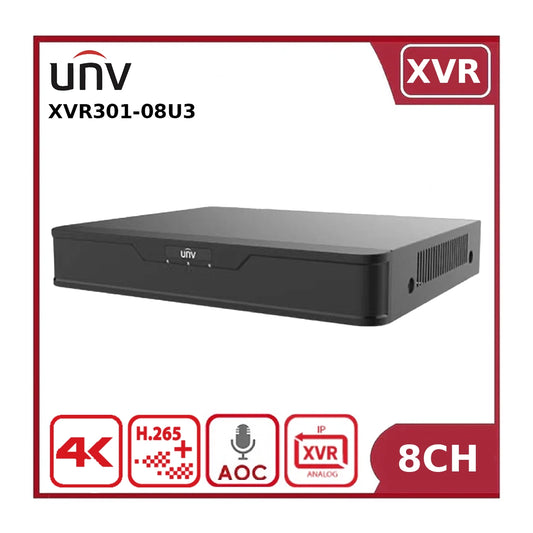 Uniview XVR301-08U3 8-Channel 8MP 5-in-1 Digital Video Recorder with AOC Support