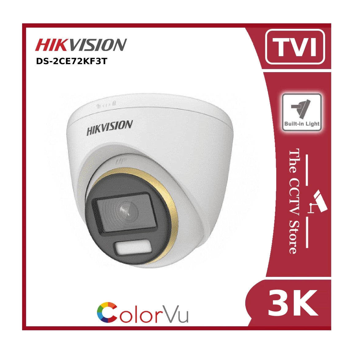 3K Hikvision DS-2CE72KF3T 3K ColorVu TVI Fixed Turret Camera - Offer