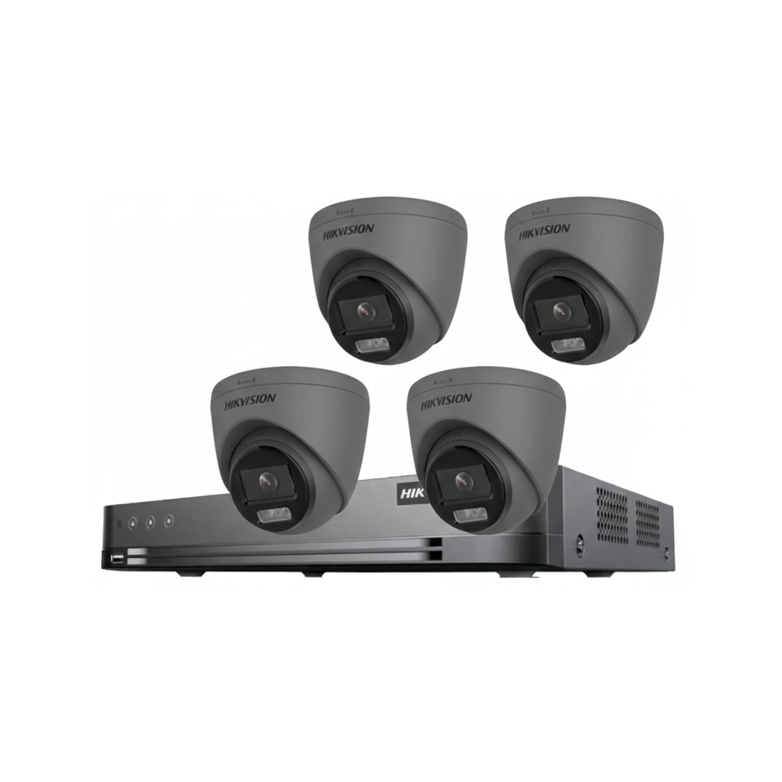 Hikvision 3K 4CH PoC Kit – 4 x DS-2CE72KF3T-LE-Grey Cameras + iDS-7204HUHI-M1/P DVR + 1TB HD - Free Wi-Fi Range Extender