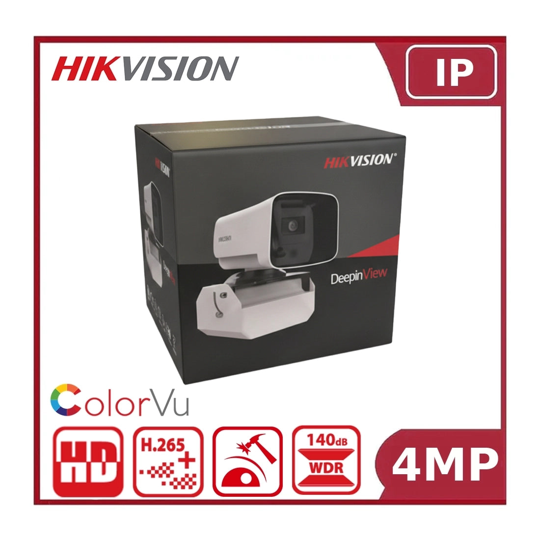 Hikvision iDS-2CD8A47G0/SC-ZY 4MP DeepinView Bullet Camera with ColorVu, ANPR & Self-Cleaning Lens - NR