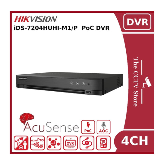 Hikvision iDS-7204HUHI-M1/P 8MP-Lite 4 Channel Turbo HD AcuSense Hybrid PoC DVR