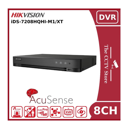 Hikvision iDS-7208HQHI-M1/XT(STD) 8 Channel 3K/5MP AcuSense Hybrid DVR