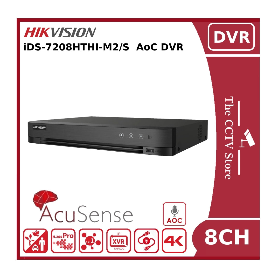 Hikvision IDS 7208HTHI M2 S 8 Channel 8MP 4K AcuSense Turbo HD AoC DVR hikvision-ids-7208hthi-m2-s-8-channel-8mp-4k-acusense-turbo-hd-aoc-dvr