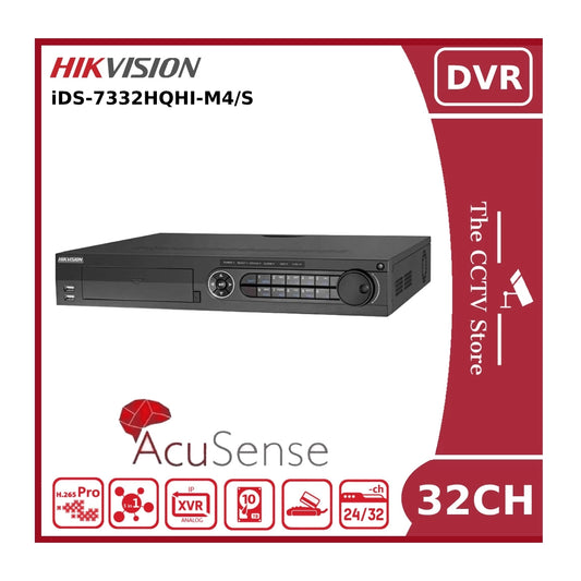 Hikvision iDS-7332HQHI-M4/S AcuSense 32Ch Turbo HD DVR With AoC and 4 HDD Bays