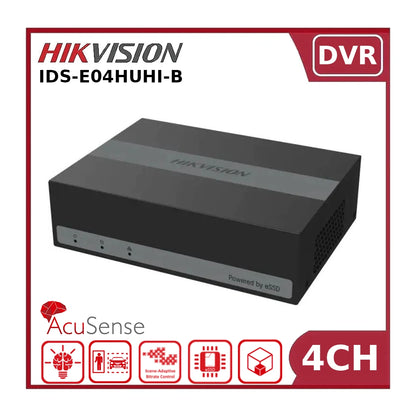 Hikvision iDS-E04HUHI-B – 8MP 4CH AcuSense PoC eDVR with Built-in 1TB eSSD - Clearance