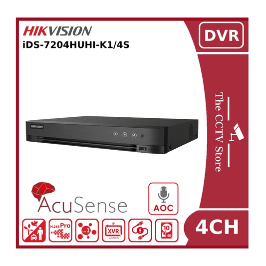 Hikvision 8MP iDS-7204HUHI-K1/4S 4 Channel Turbo HD AcuSense AoC 4K DVR