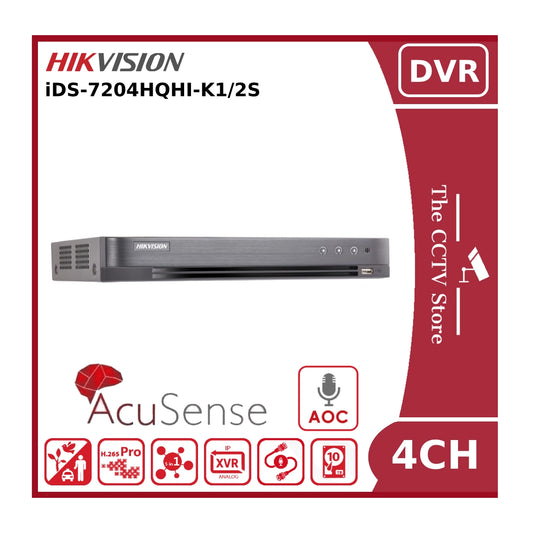 Hikvision 4MP Lite iDS-7204HQHI-K1/2S 4 Channel Turbo AcuSense AoC DVR