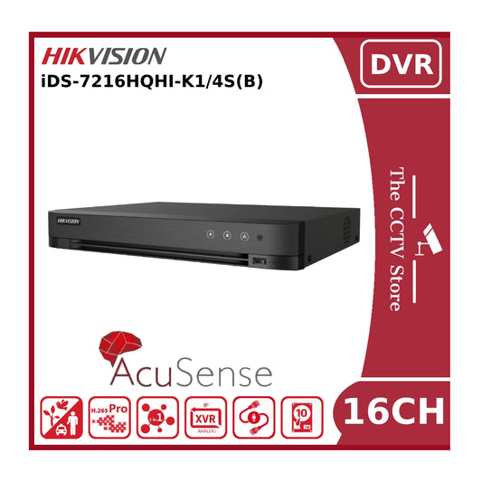 Hikvision iDS-7216HQHI-K1/4S(B) 4MP AcuSense 16Ch Hybrid DVR