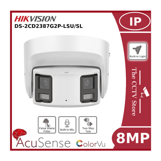 8MP HIKVISION DS-2CD2387G2P-LSU/SL(4MM)(C) 4K Panoramic ColorVu Turret Network Camera