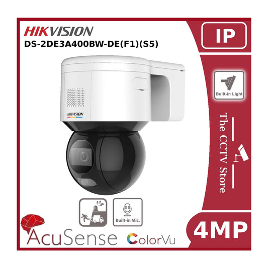 4MP Hikvision DS-2DE3A400BW-DE(F1)(S5) 3-inch 4MM Fixed ColorVu Network Speed Dome - Pan & Tilt (No Zoom)