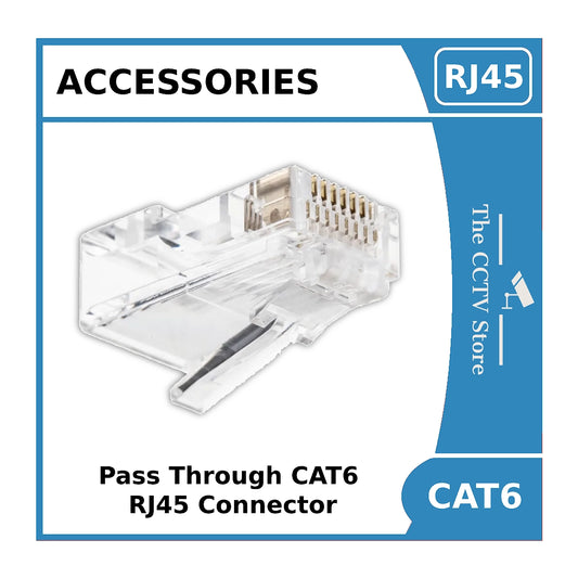 CAT6 Pass Through Plug - RJ45 Pass through Crimp Connector for CAT6 Ethernet Cable