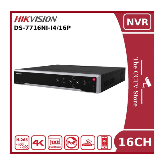 Hikvision DS-7716NI-I4/16P PoE 16 Channel 12MP 4K NVR With 4 HDD Bays
