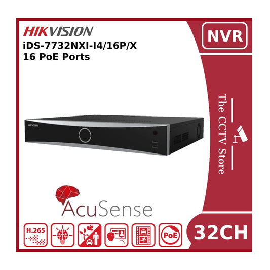 Hikvision iDS-7732NXI-I4/16P/X 32 Channel 12MP 4K Deep In Mind NVR With 16 PoE Ports & 4 HDD Bays