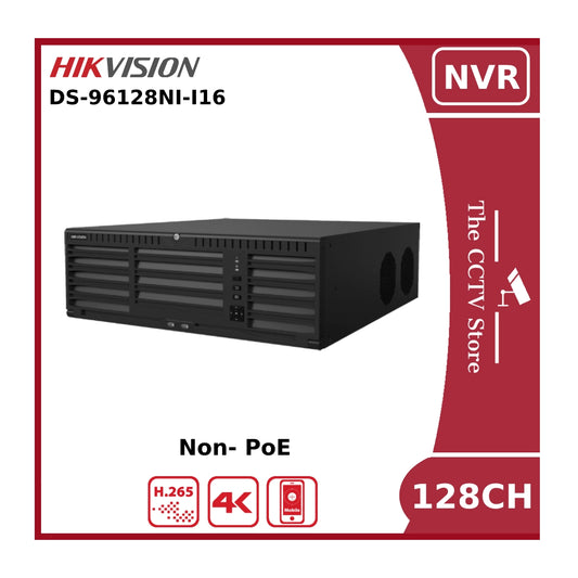 Hikvision DS-96128NI-I16 128 Channel Non-PoE 12MP 4K NVR With 16 HDD Bays