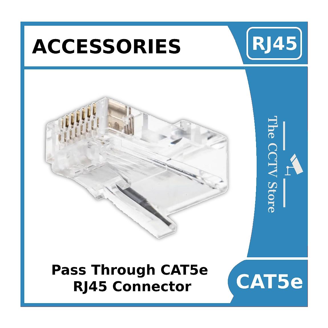 CAT5e Pass Through Plug - RJ45 Pass through Crimp Connector for CAT5e Ethernet Cable