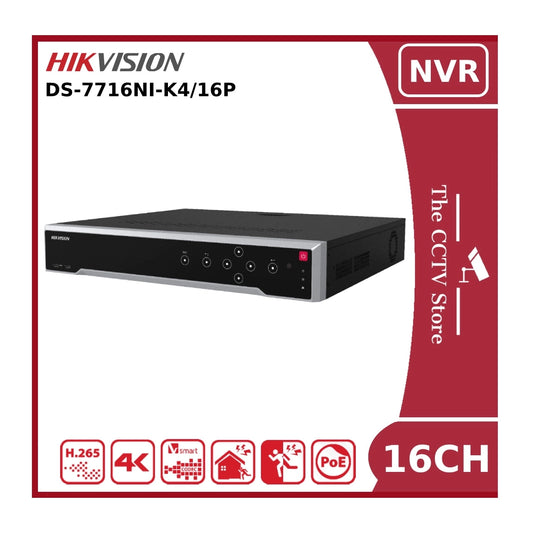 Hikvision DS-7716NI-K4/16P PoE 16 Channel 4K NVR With 4 HDD Bays