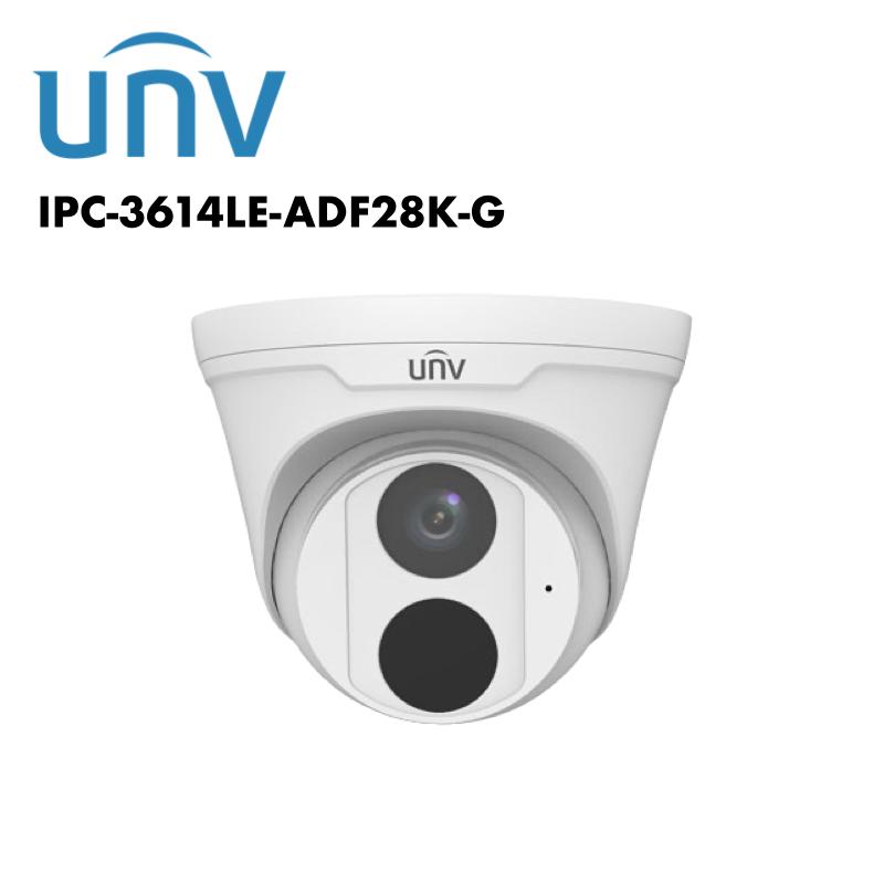 Uniview 4MP IPC3614LE-ADF28K-G(B) EasyStar HD PoE Turret IP Camera 2.8mm, 30m Night Vision & Audio