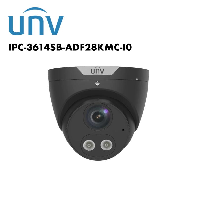 Uniview 4MP HD Intelligent Light and Audible Warning Fixed Eyeball Network Camera White/Black UNV-IPC3614SB-ADF28KMC-I0