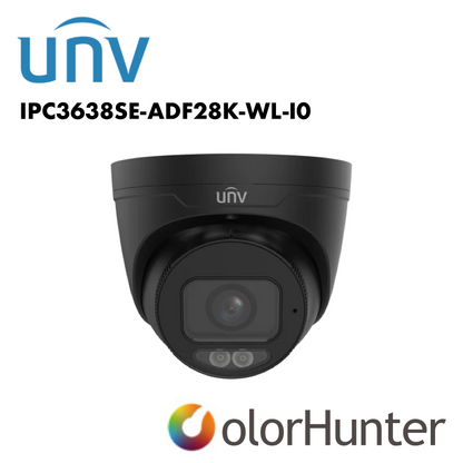 Uniview 8MP Prime 3 Turret White/Black IPC3638SE-ADF28K-WL-I0 4K HD Intelligent ColorHunter Fixed Eyeball Network Camera