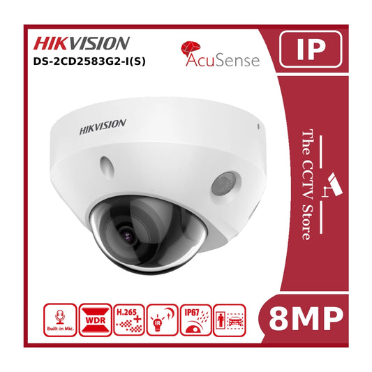 Hikvision DS-2CD2583G2-I(S) 8MP AcuSense Fixed Mini Dome Network Camera with Built-In Mic