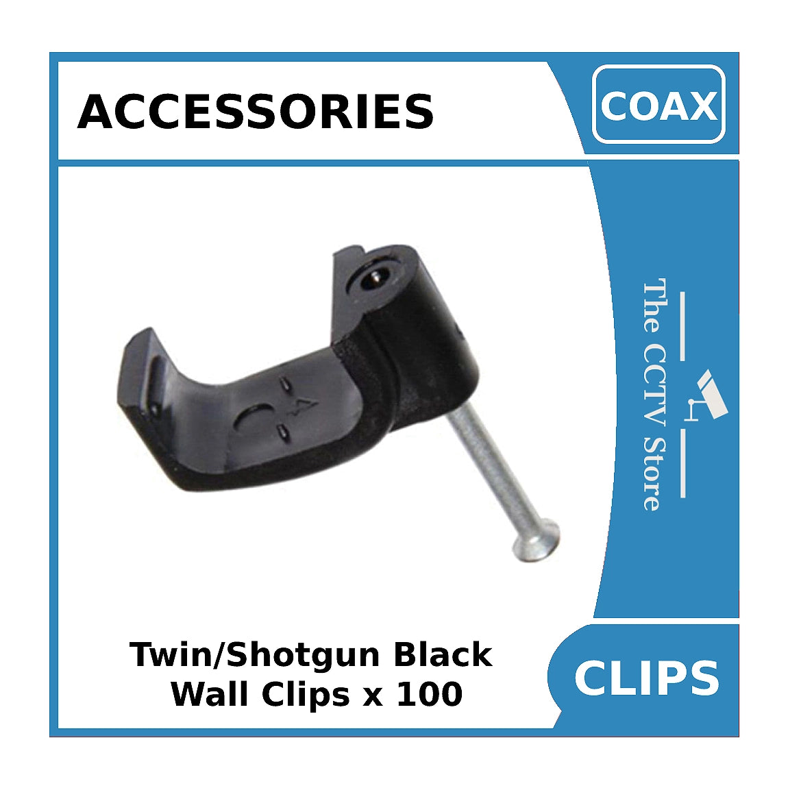 Twin/Shotgun Black Wall Clips - 100 Pack