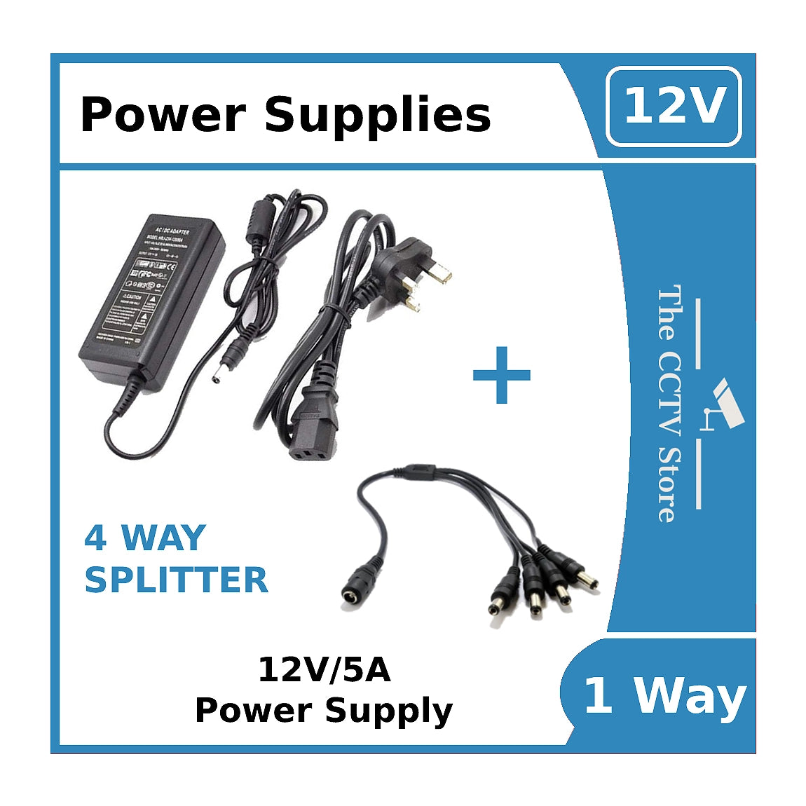 Power Supply 12V/5A for CCTV Cameras -12vDC Power Supply 5amp