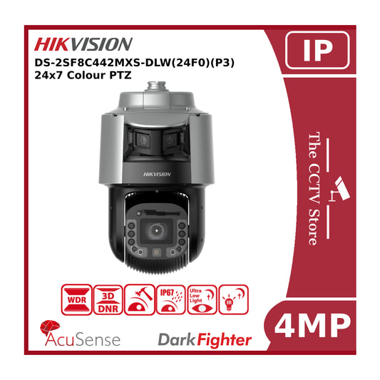 Hikvision IP PTZ DS-2SF8C442MXS-DLW(24F0)(P3) TandemVu 8-inch Panoramic 4 MP 42X DarkFighter Network Speed Dome Camera