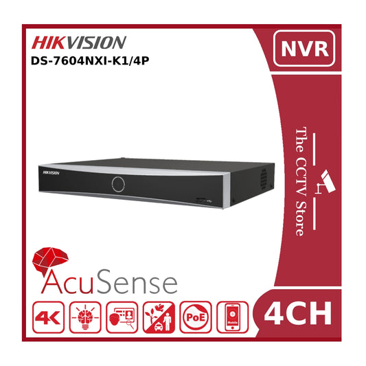 Hikvision DS-7604NXI-K1/4P 8MP 4K PoE 4 Channel AcuSense NVR