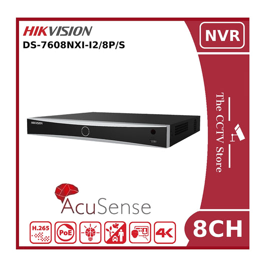 Hikvision DS-7608NXI-I2/8P/S 12MP AceSense PoE 8 Channel NVR With 2HDD Bays Copy