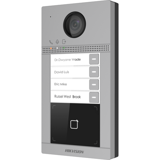 Hikvision DS-KV8413-WME1(C) – IP Villa Intercom with 4 Buttons, Card Reader & IR Camera