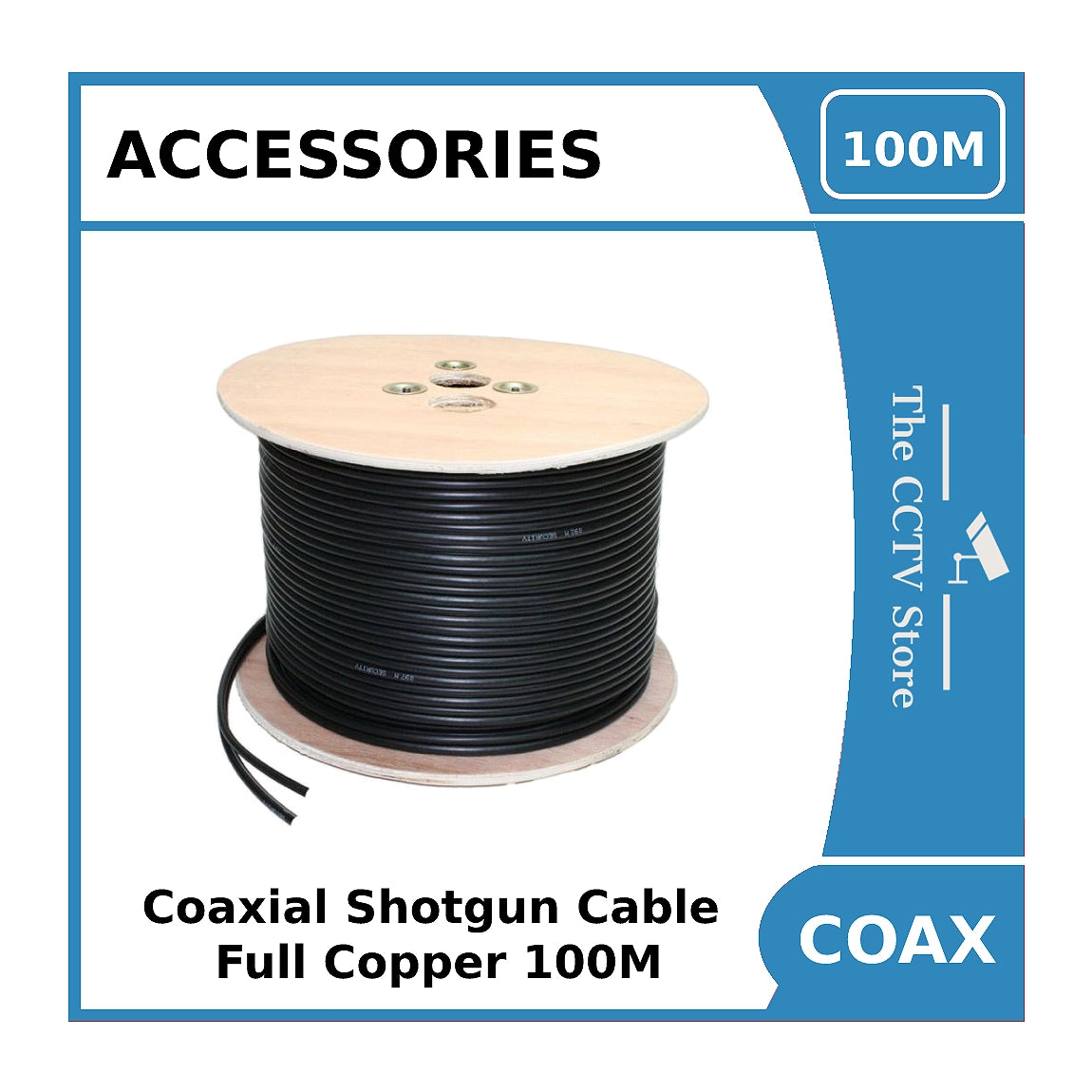 Coaxial Shotgun Full Copper RG59 Plus 2Core CCTV Cable - 100m