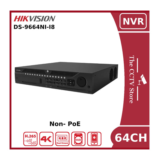 Hikvision DS-9664NI-I8 64 Channel Non-PoE 12MP 4K NVR With 8 HDD Bays